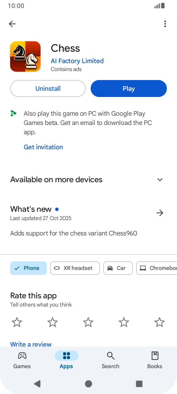 Press Uninstall.