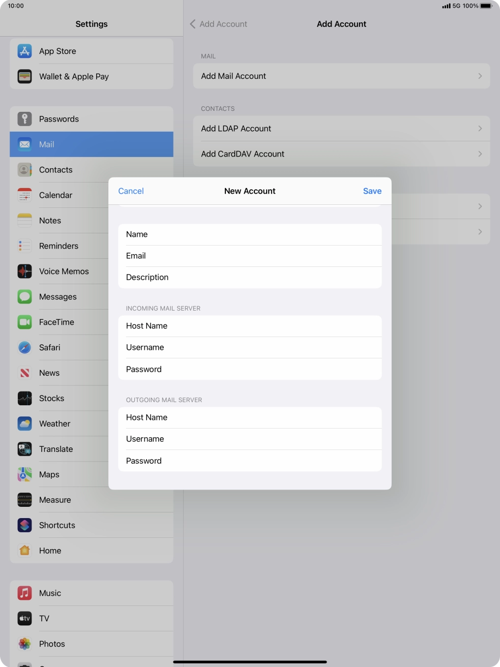 Press Save. Your email account has now been set up. To select more settings for incoming and outgoing server, proceed with the following steps.