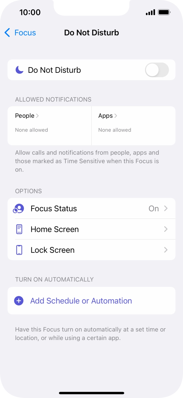 Press People and follow the instructions on the screen to select which contacts you would like to receive calls and notifications from when Do Not Disturb is turned on. Press People and follow the instructions on the screen to select which contacts you would like to receive calls and notifications from when Do Not Disturb is turned on.