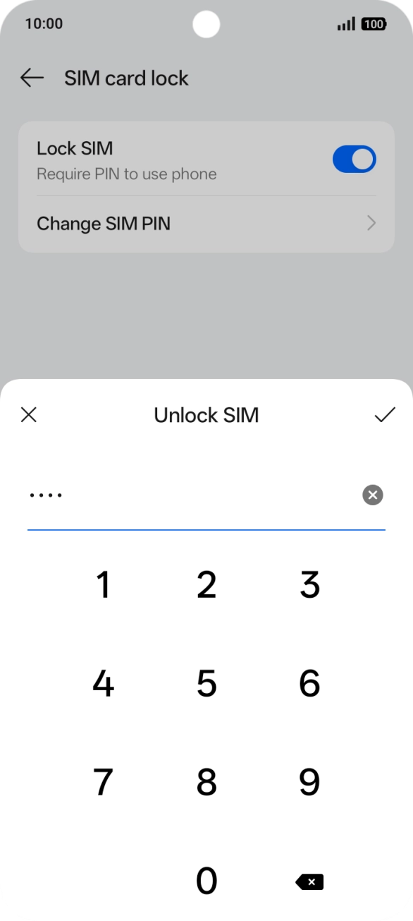 Key in your PIN and press the confirm icon. Key in your PIN and press the confirm icon.