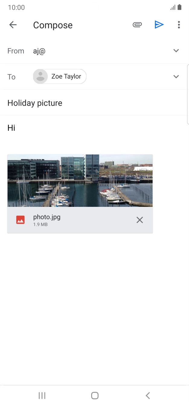 Press the send icon.