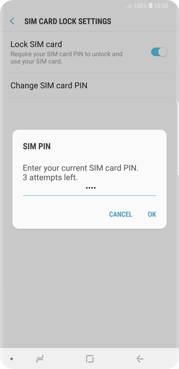 Key in your current PIN and press OK. Key in your current PIN and press OK.