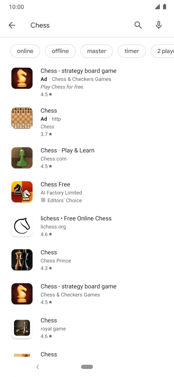 Press the required app. Press the required app.
