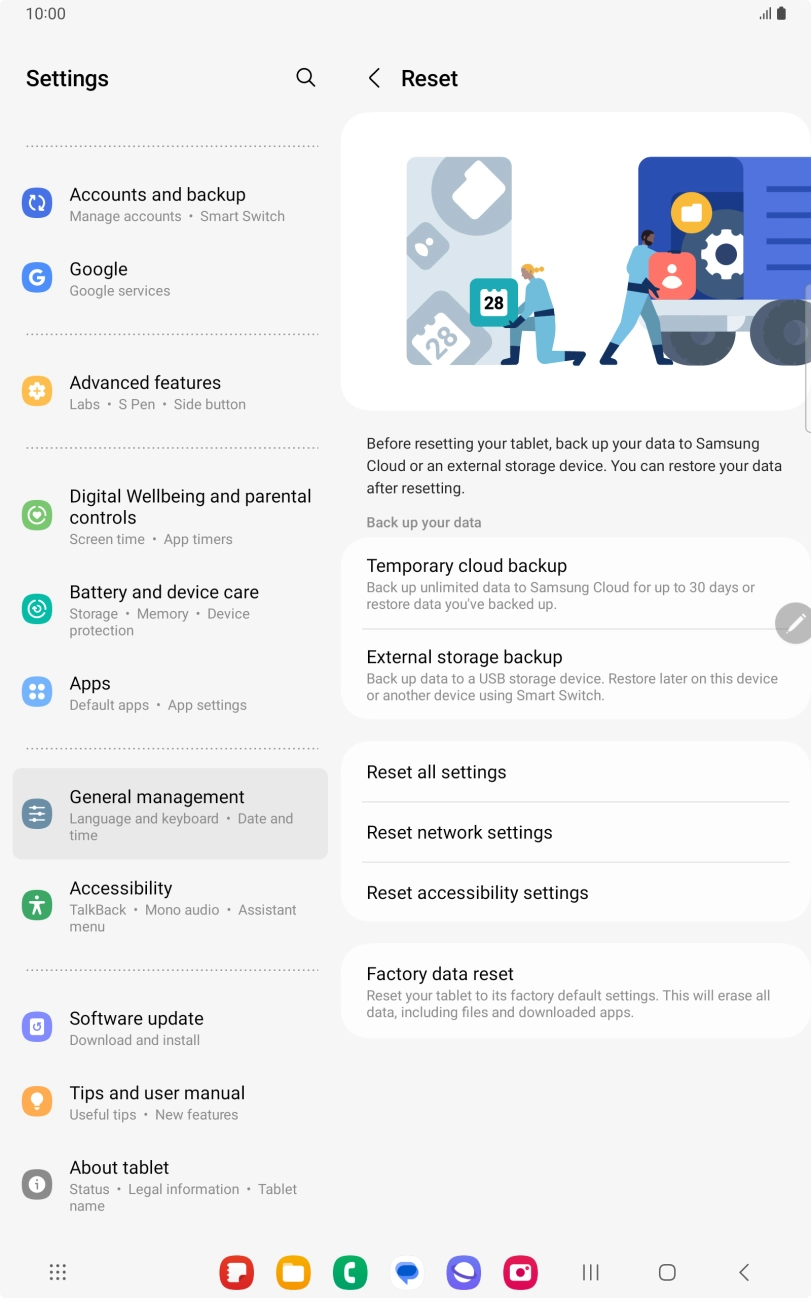 Press Reset network settings. Press Reset network settings.
