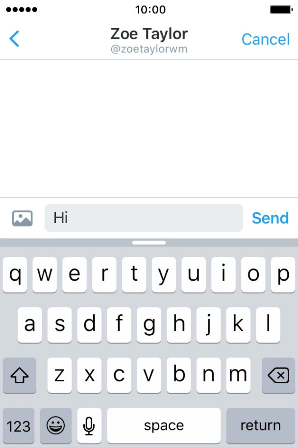 Write the required message and press Send. Write the required message and press Send.