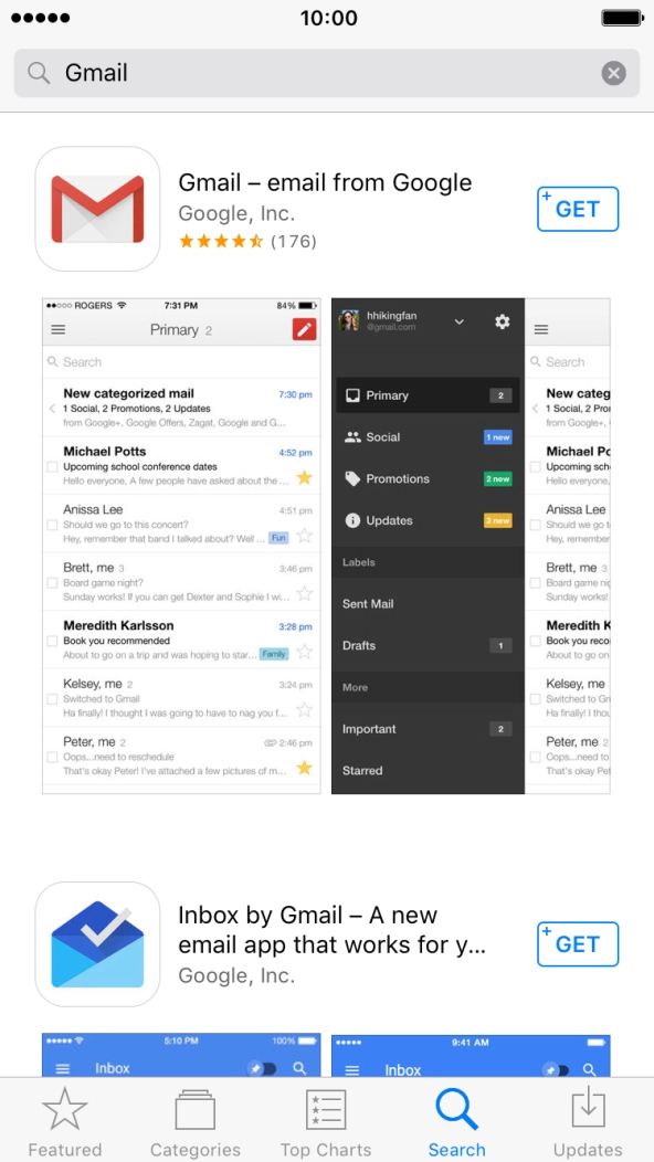 Press Gmail. Press Gmail.