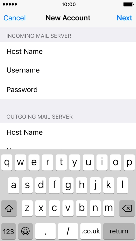 Press Username and key in the username for your Telstra email account. Press Username and key in the username for your Telstra email account.