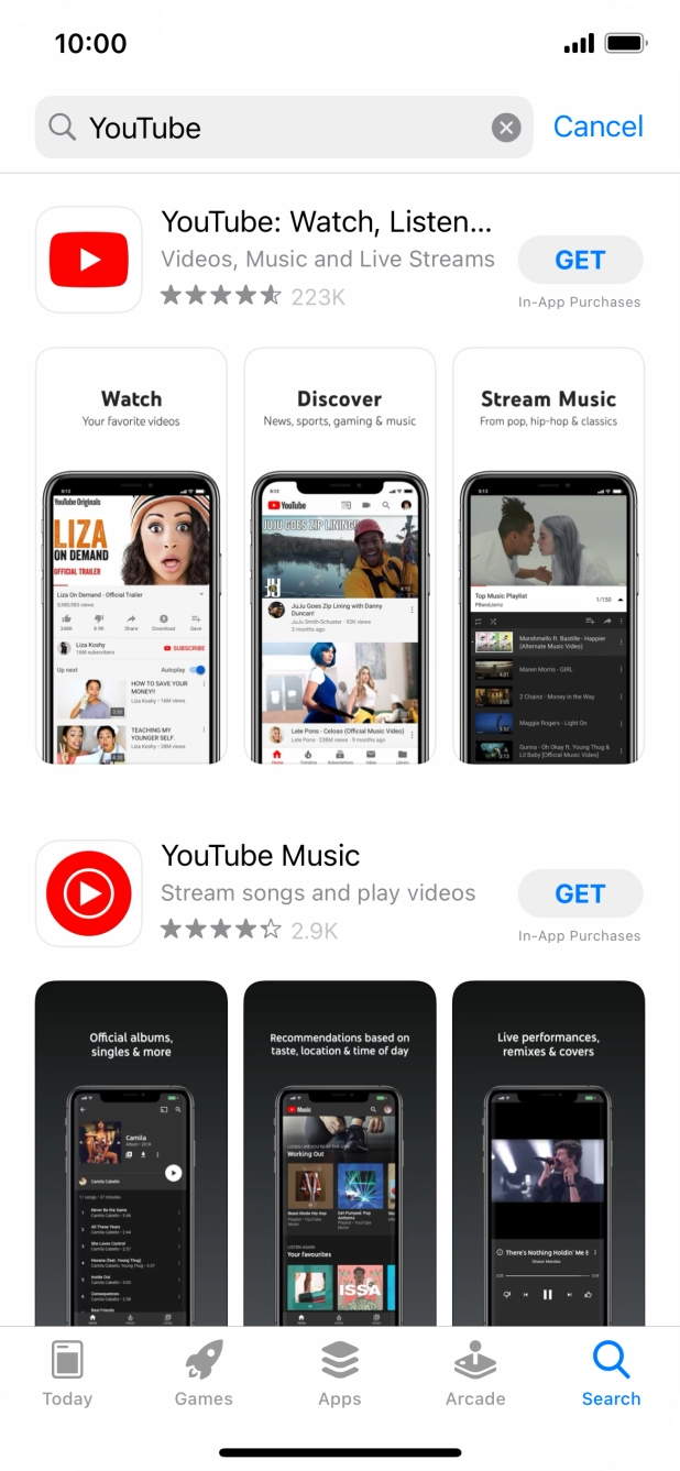 Press YouTube. Press YouTube.