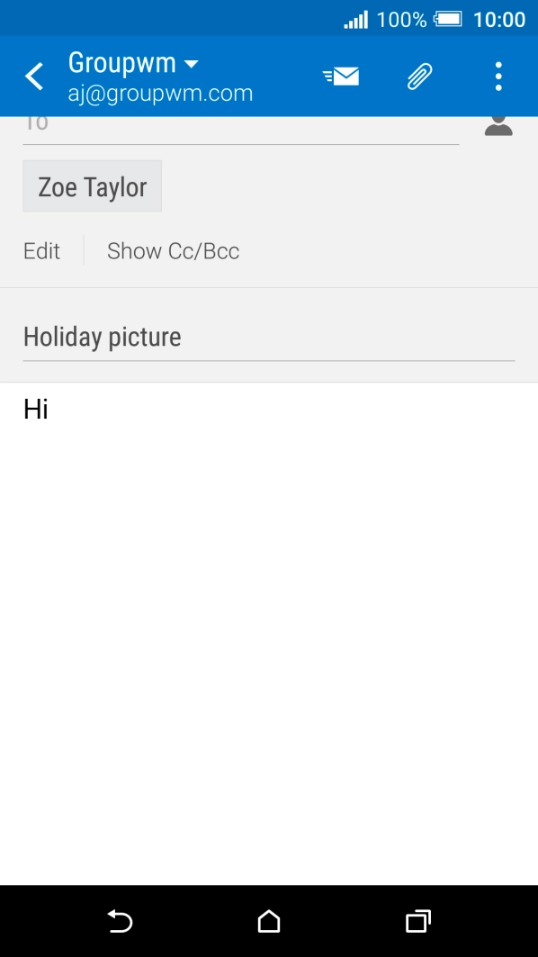 Press the attachment icon.