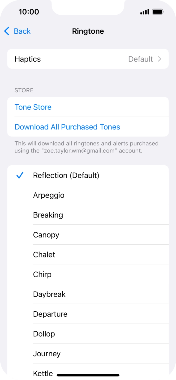 Press the different ring tones to hear them.