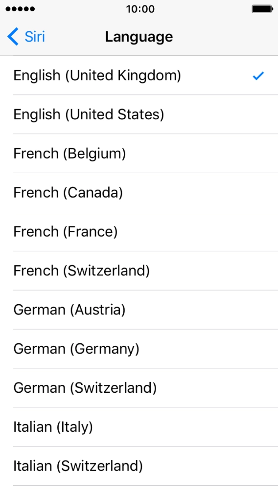 Press the required language. Press the required language.