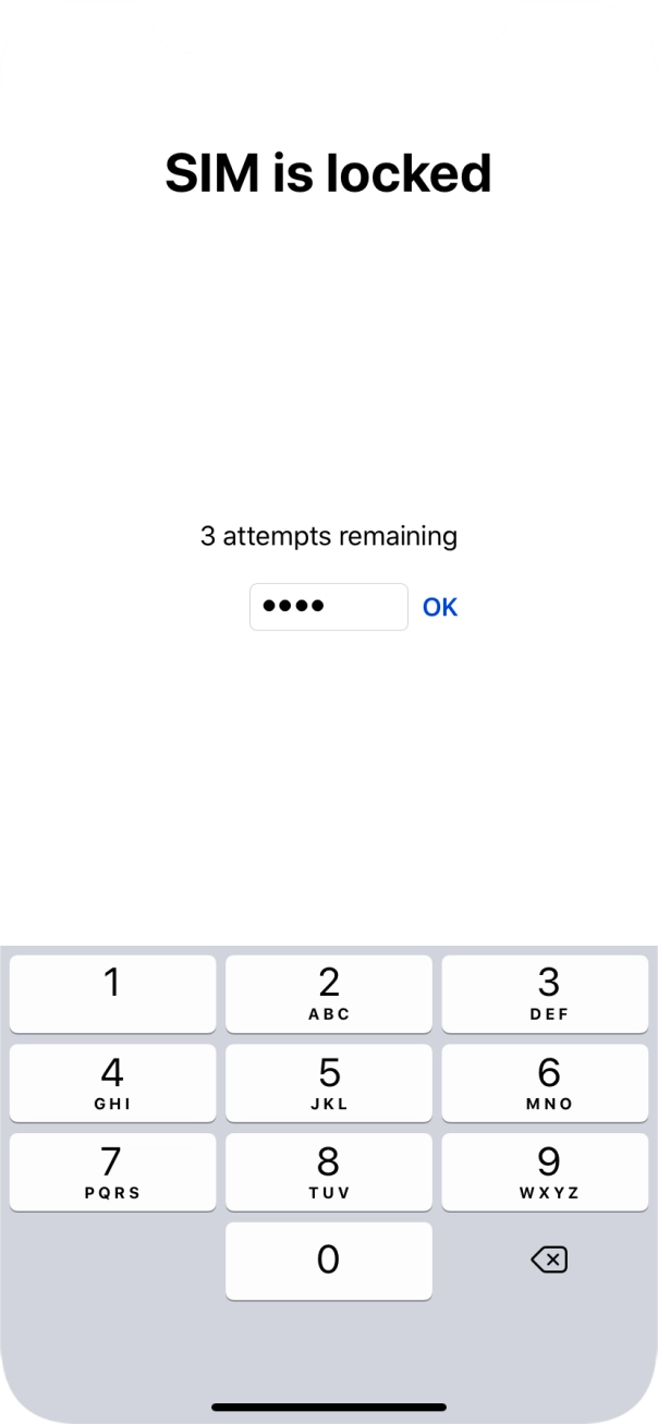 If your SIM is locked, key in your PIN and press OK. If your SIM is locked, key in your PIN and press OK.