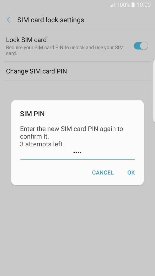 Key in the new PIN again and press OK. Key in the new PIN again and press OK.