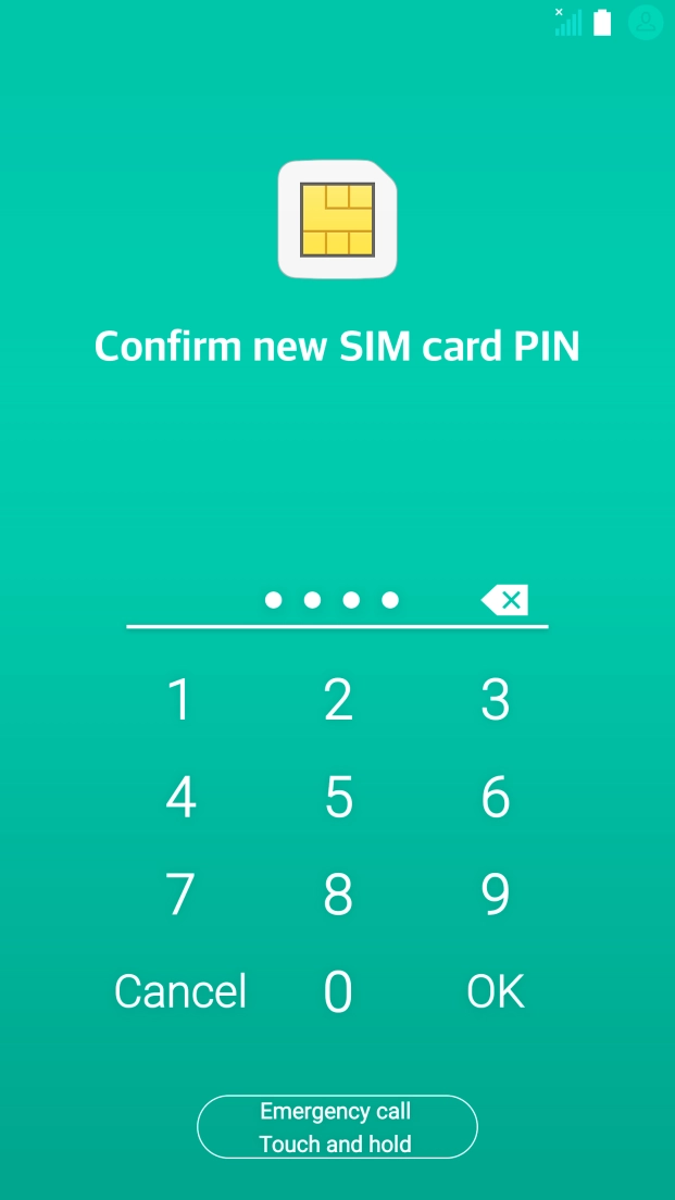 Key in a new four-digit PIN and press OK. Key in a new four-digit PIN and press OK.