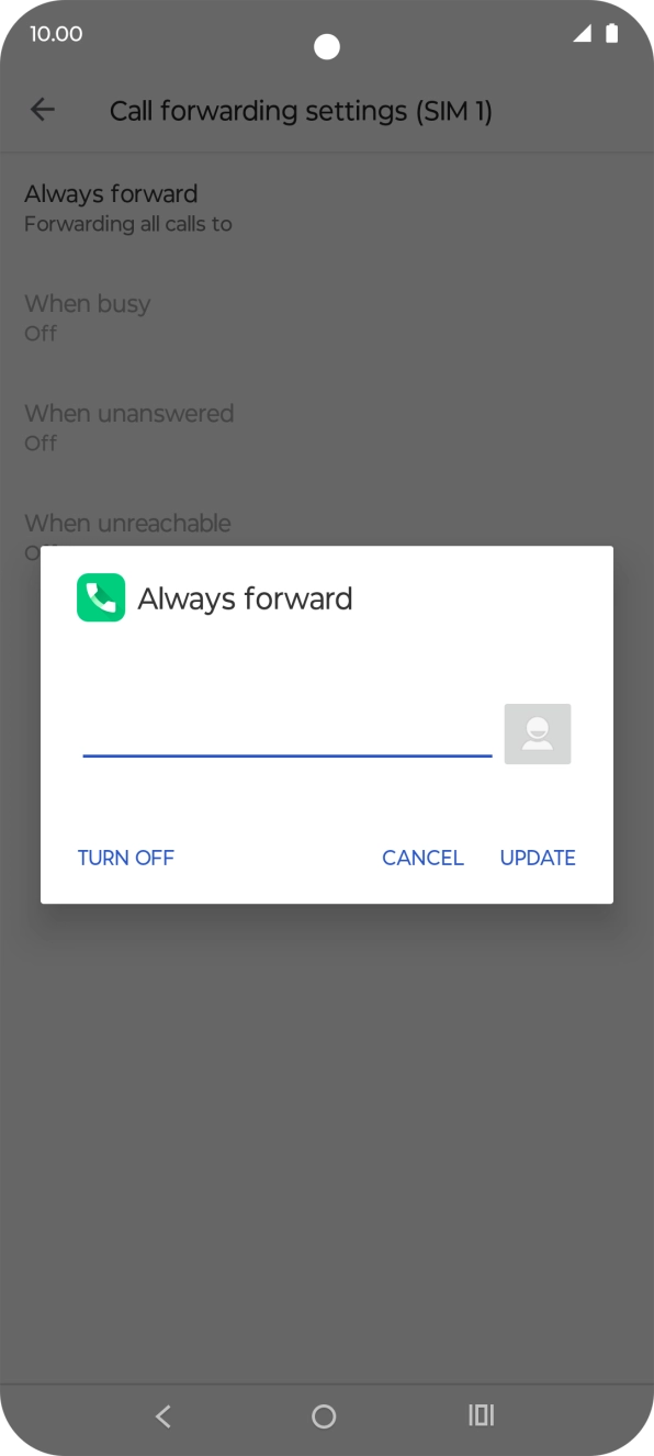 Press TURN OFF.