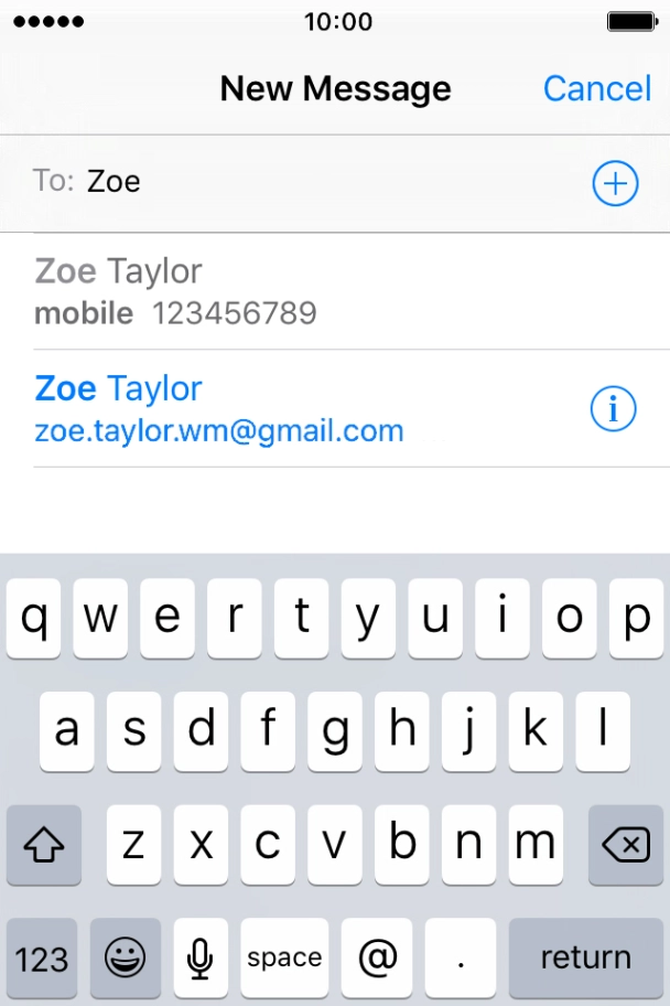 Press the required contact. Press the required contact.