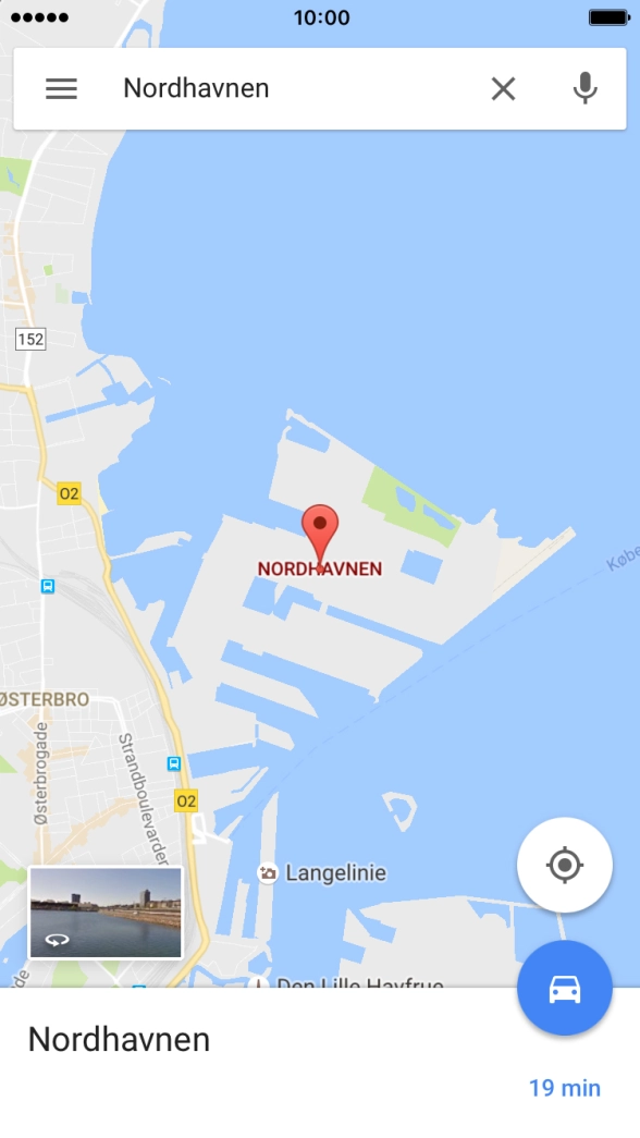 Press the destination at the bottom of the screen.