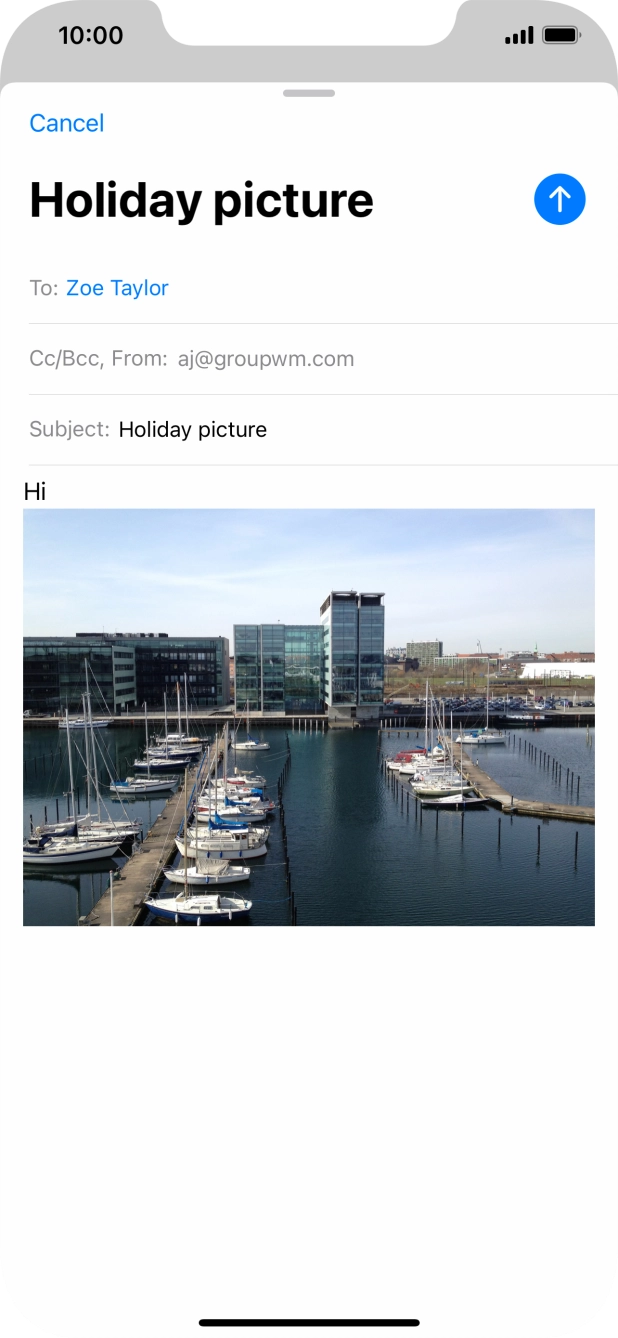 Press the send icon. Press the send icon.
