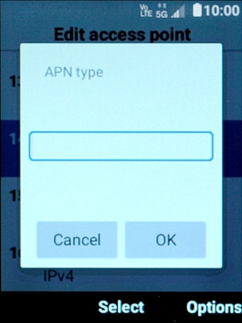 Key in default and select OK.
