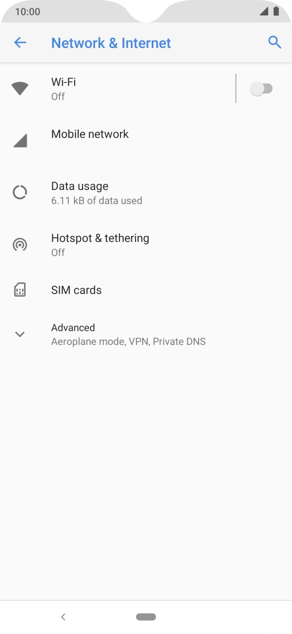 Press Data usage.