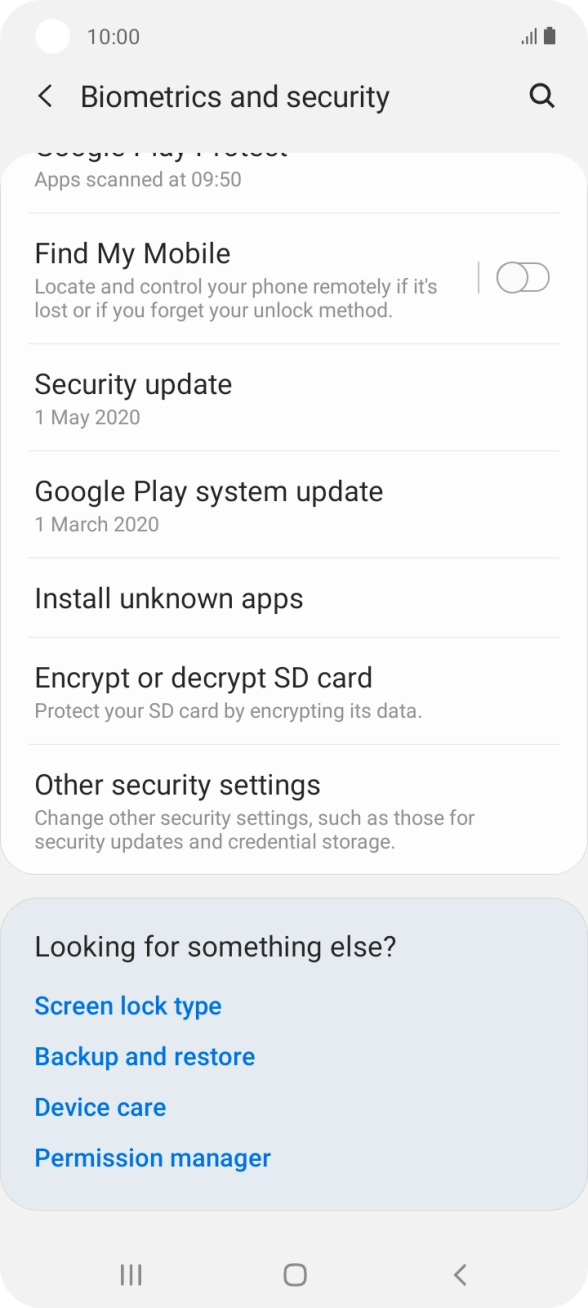 Press Other security settings. Press Other security settings.