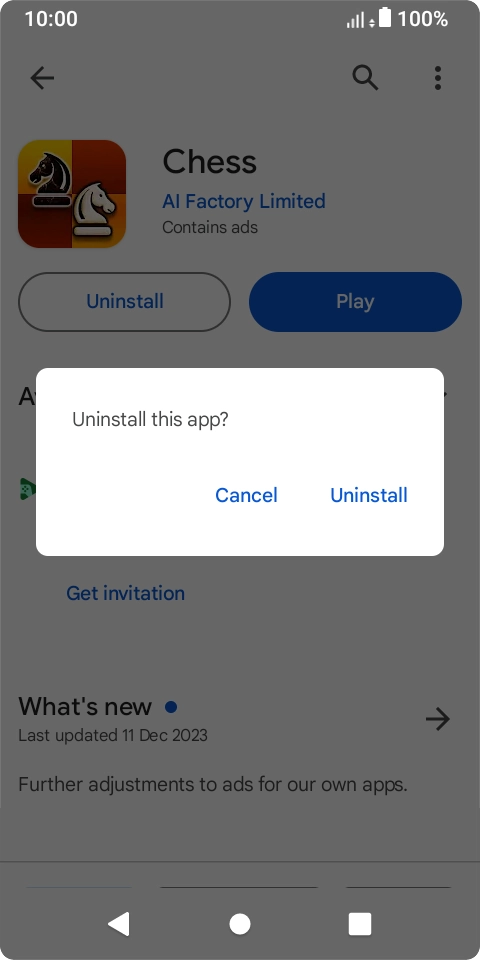 Press Uninstall.