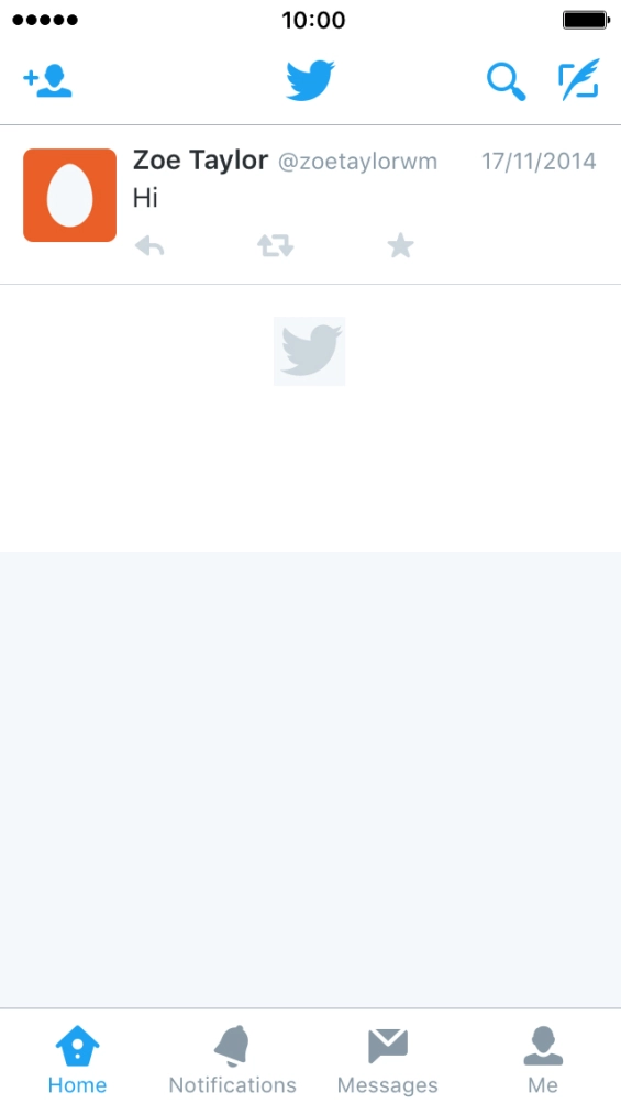 Press the new tweet icon. Press the new tweet icon.