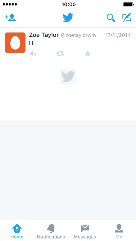 Press the new tweet icon. Press the new tweet icon.