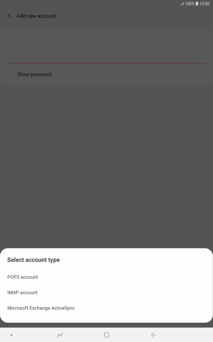 Press IMAP account. Press IMAP account.