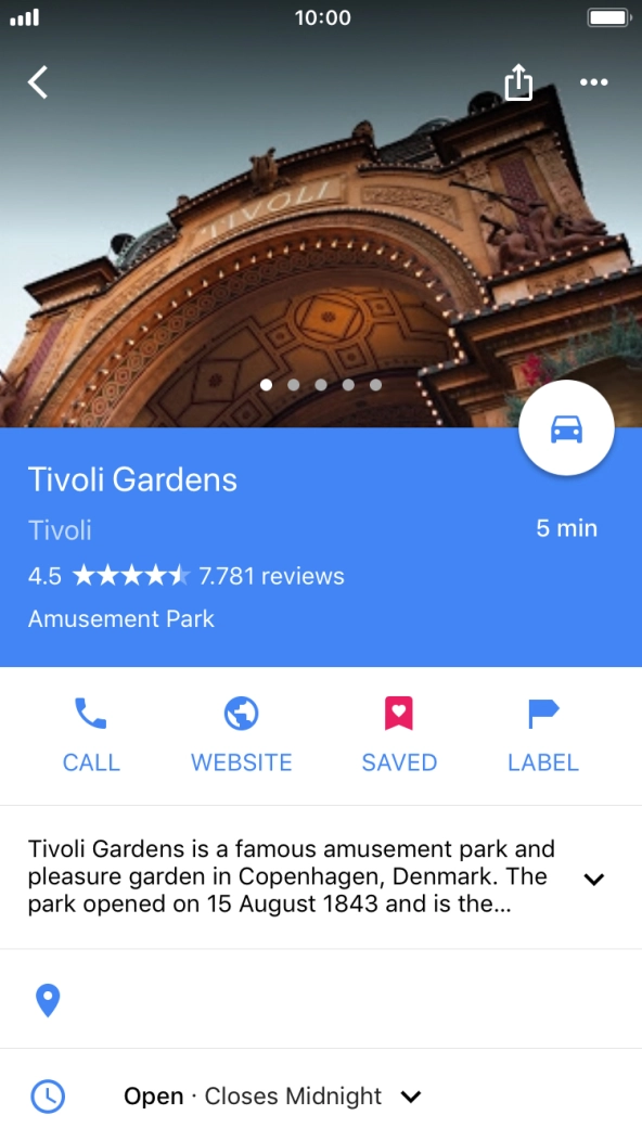 Press the travel information icon. Press the travel information icon.