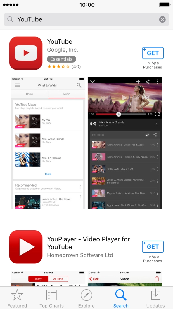Press YouTube. Press YouTube.