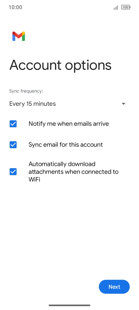 If this screen is displayed, your email account has been recognised and set up automatically. Follow the instructions on the screen to key in more information and finish setting up your phone. If this screen is displayed, your email account has been recognised and set up automatically. Follow the instructions on the screen to key in more information and finish setting up your phone.