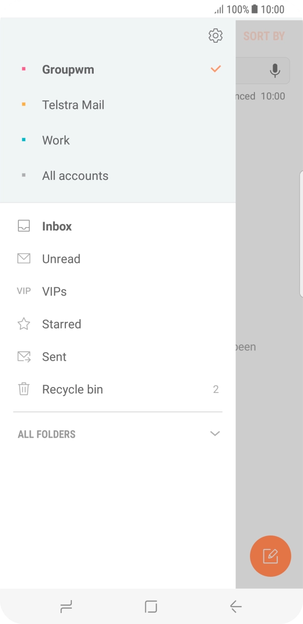 Press the settings icon. Press the settings icon.