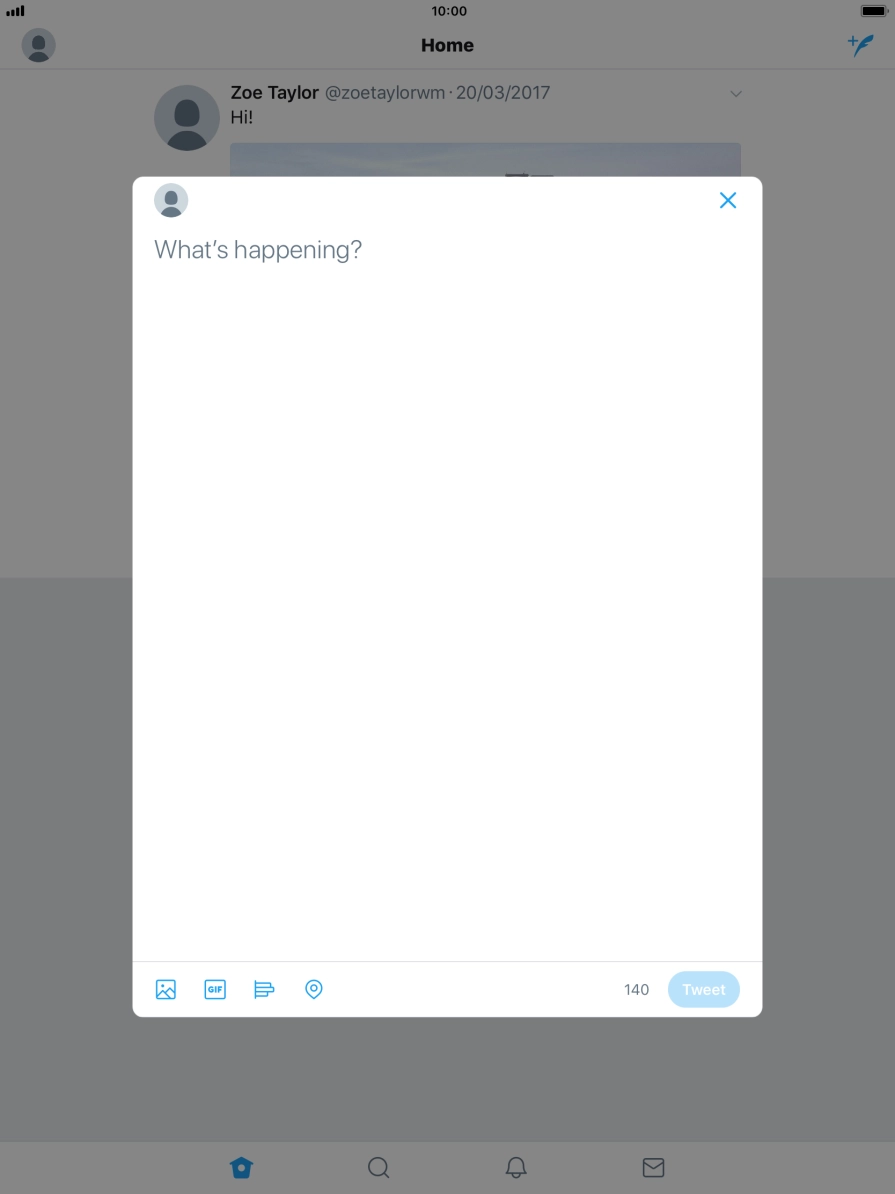 Press the text input field. Press the text input field.