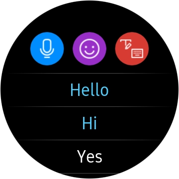 Press the write reply icon and key in the required text.