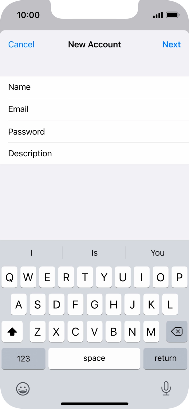 Press Description and key in the required name. Press Description and key in the required name.