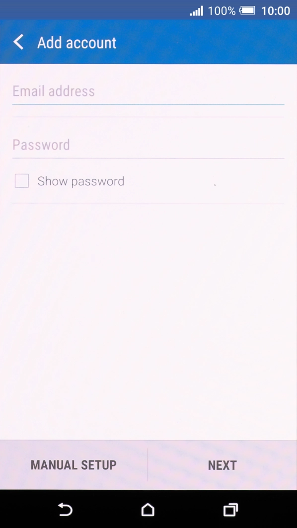 Press Email address and key in your email address.