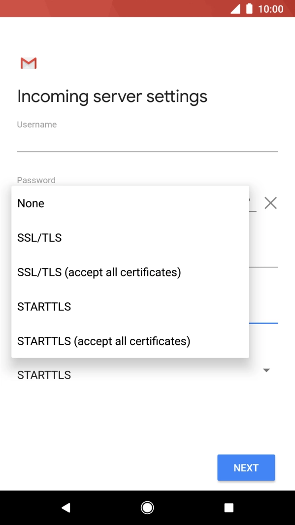 Press SSL/TLS. Press SSL/TLS.
