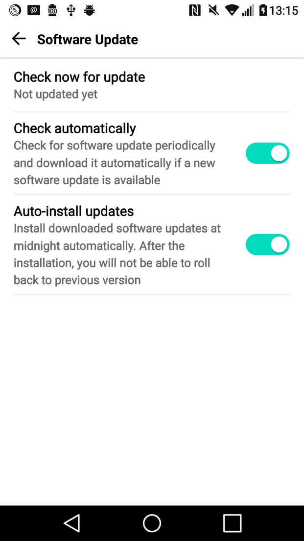Press Check now for update. If a new software version is available, it's displayed.
Follow the instructions on the screen to update the phone software. Press Check now for update. If a new software version is available, it's displayed.
Follow the instructions on the screen to update the phone software.