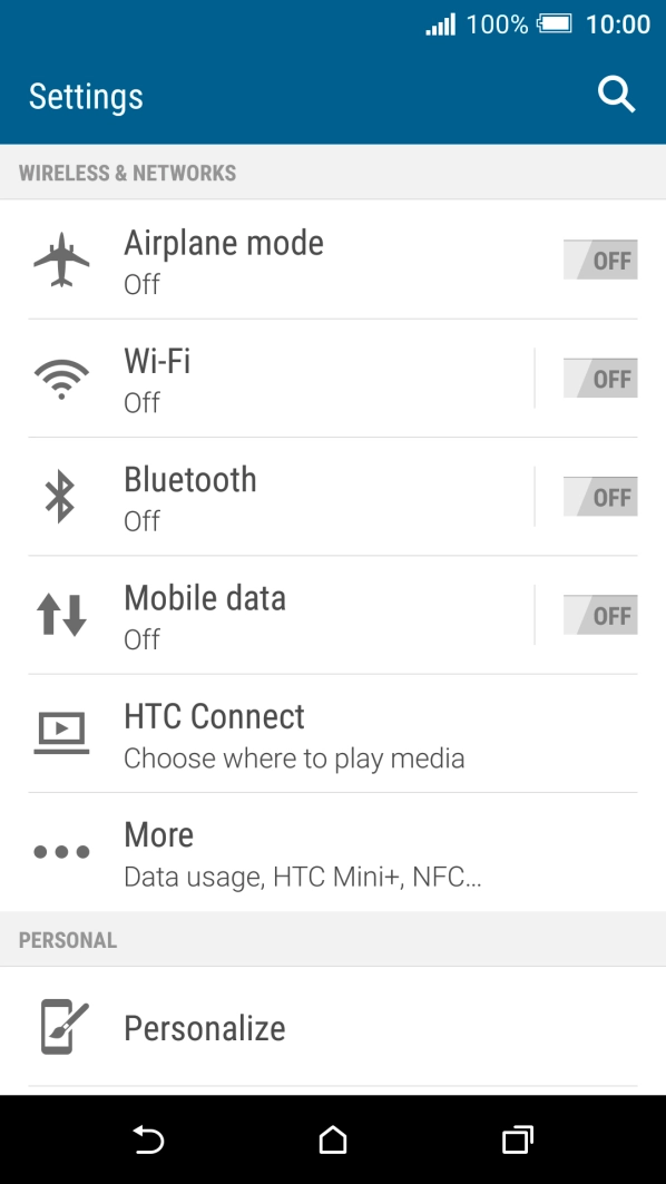 Press Mobile data.