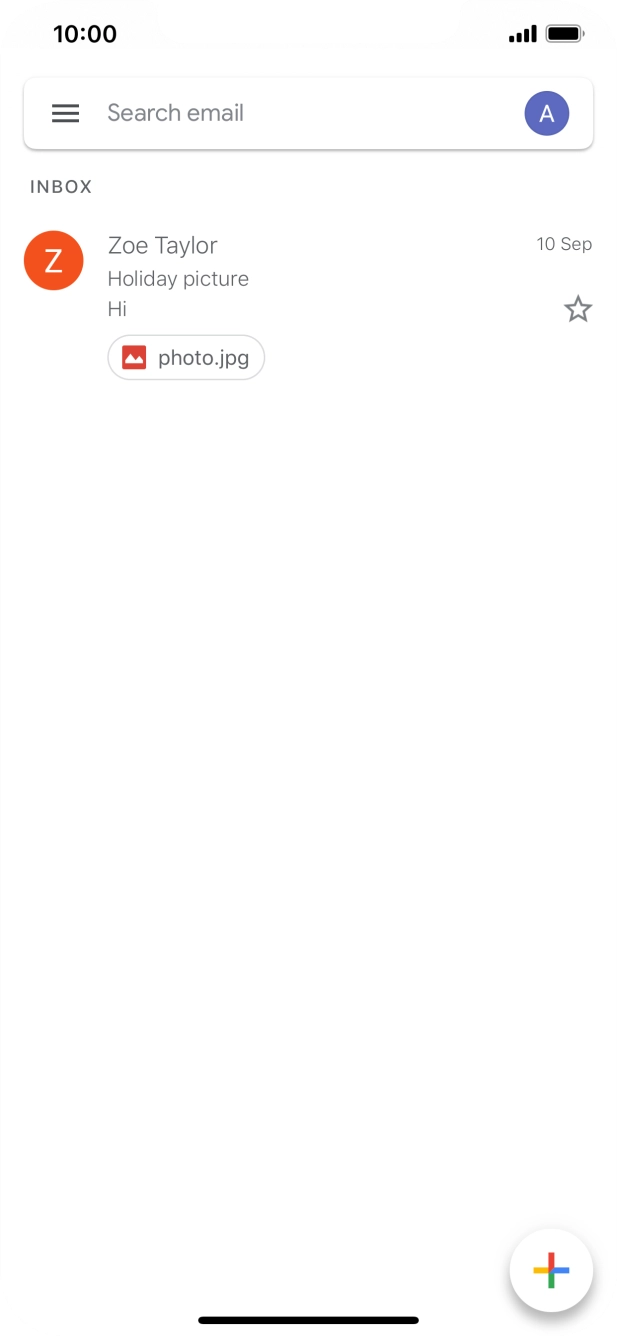 Press the new email icon. Press the new email icon.