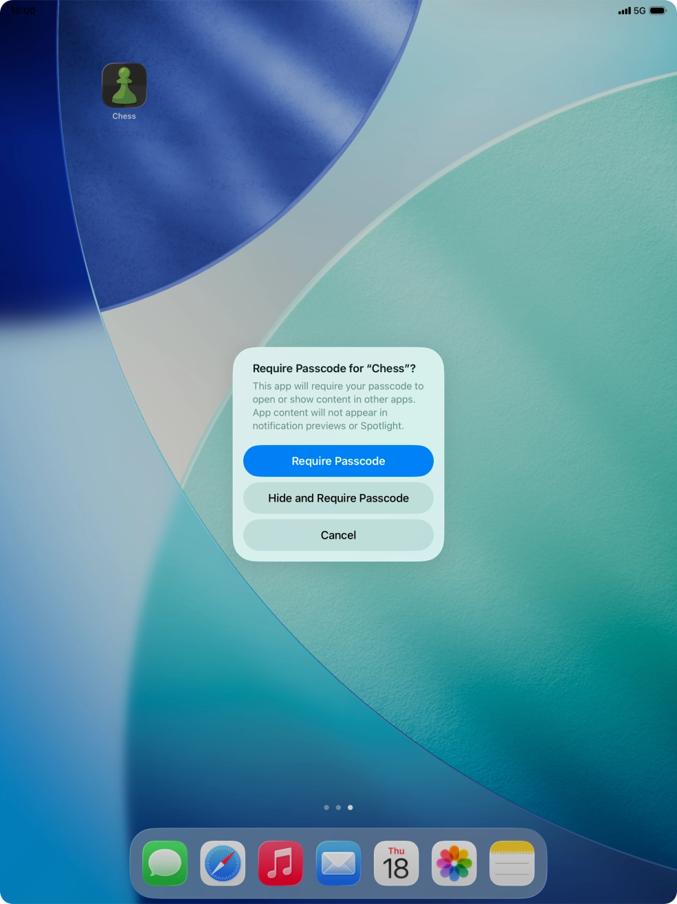 Press Require Passcode.