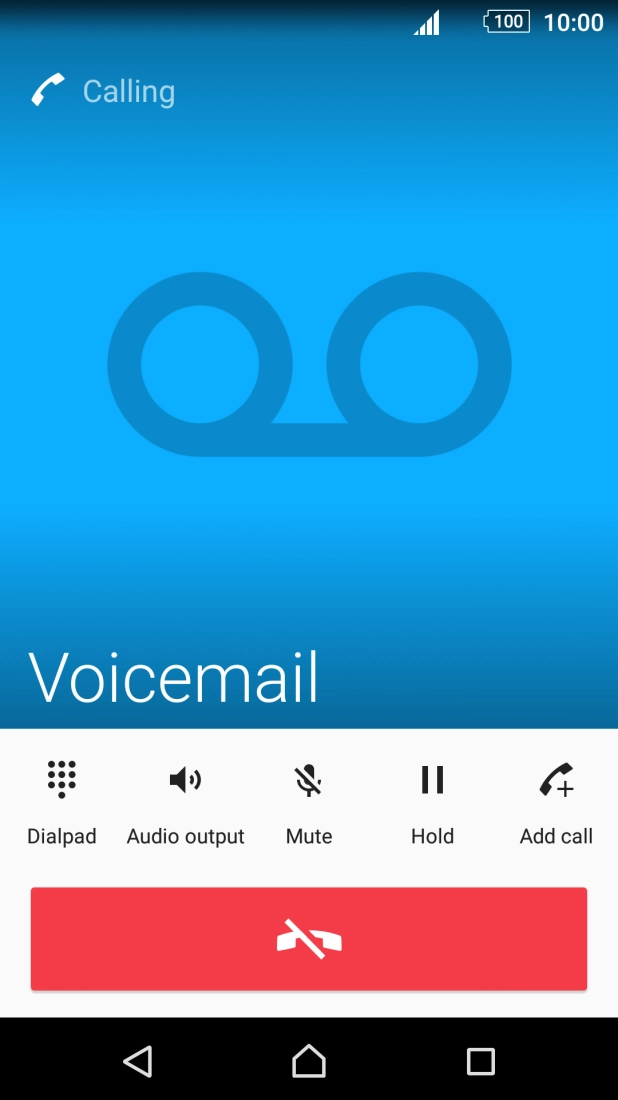 Press the end call icon. Press the end call icon.