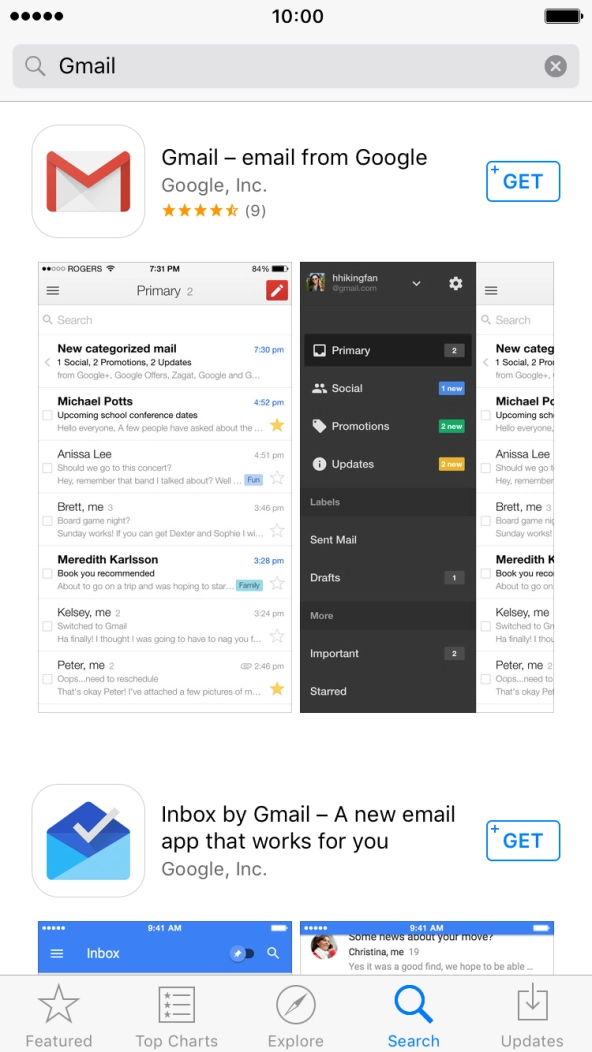 Press Gmail. Press Gmail.