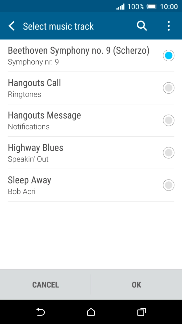 Once you've found a ring tone you like, press OK.