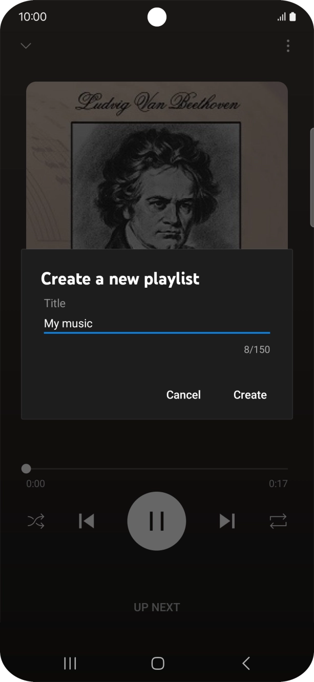 Key in a name for the playlist and press Create.