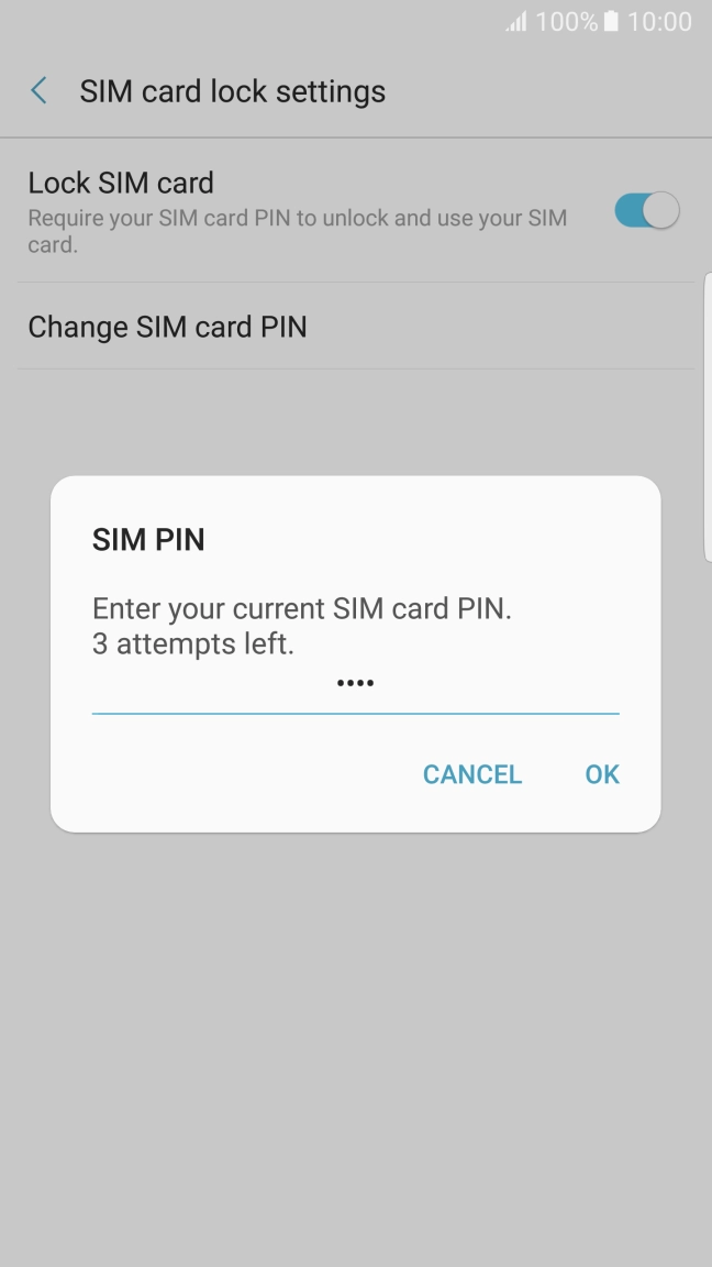 Key in your current PIN and press OK. Key in your current PIN and press OK.