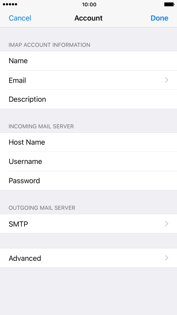 Press SMTP. Press SMTP.