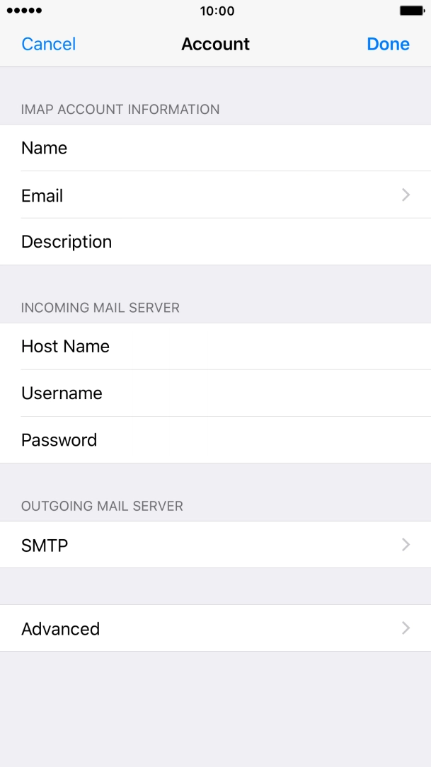 Press SMTP. Press SMTP.