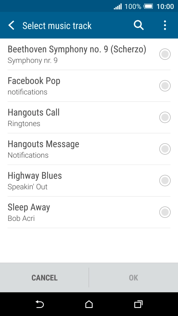 Press the different ring tones to hear them.